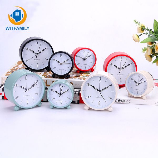 

round mechanical alarm clock retro deskclock metal double table digital modern home decoration gift