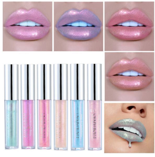

7 pcs/lot liquid lip gloss matte lipsick moisturizing professional long lasting mermaid color glitter lipgloss