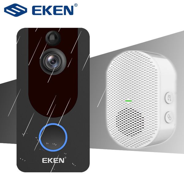 

EKEN V7 Smart WiFi видео дверной звонок HD 1080P камера визуальный домофон с перезвоном батареи ночного видения облако хранения беспроводные камеры безопасности