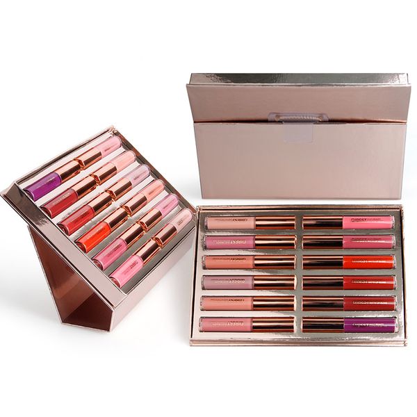 

lasting matte lip gloss set 12-pieces long-wearing non-stick cup liquid lipstick pigmented high saturation lipstick set