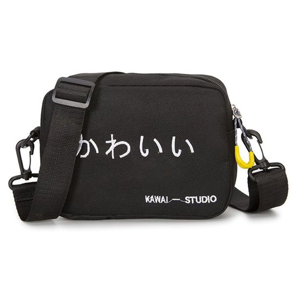 

japanese style canvas shoulder bag fashion pure color casual tote women bag small square handbag zipper messenger crossbody
