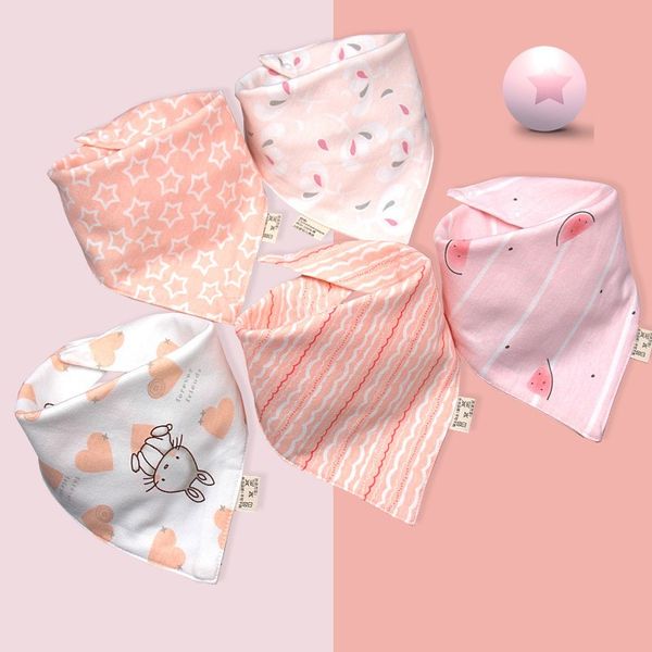 

4/5pcs bibs baby scarf bandana bib cute triangle cotton soft waterproof burp cloth cartoon feedingtoddler infants stuff newborn