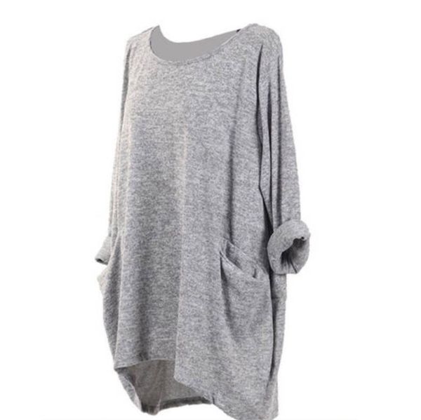 

new ladies italian front pocket lagenlook women winter tunic plus sizes 2020, White