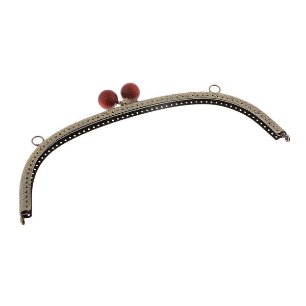 

24.5cm metal arch frame kiss clasp lock bead head for diy handbag purse coin bags, Black