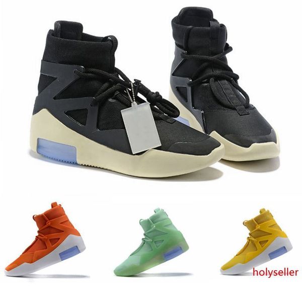

2019 designer shoes fear of god light bone oranage black men women fashion fog boots real leather for sale size 7-12