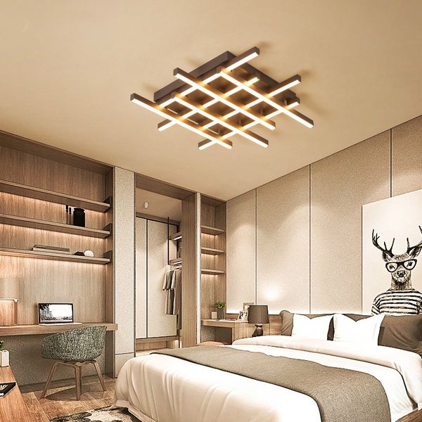 

coffee led ceiling light for living room bedroom dimmable with remote control ac85-265v indoor lighting ceiling lamp