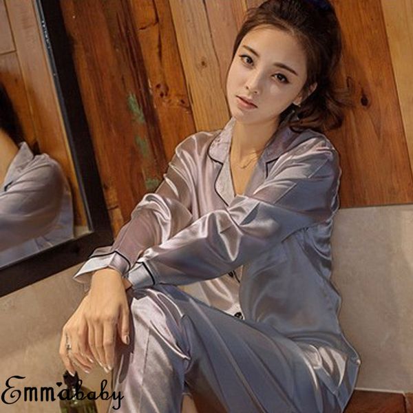 

new women casual pajamas set pyjama sleepwear nightwear loungewear homewear set, Blue;gray