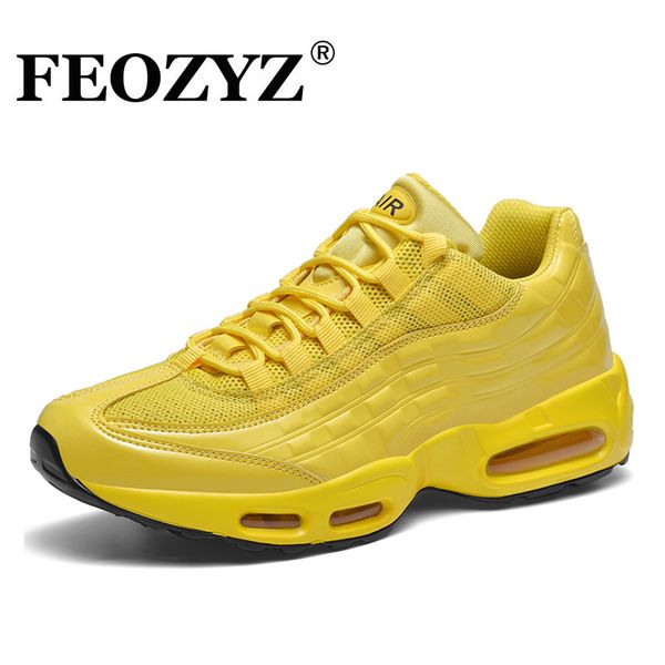 

feozyz new air sole running shoes men patent leather + mesh mens sport shoes sneakers