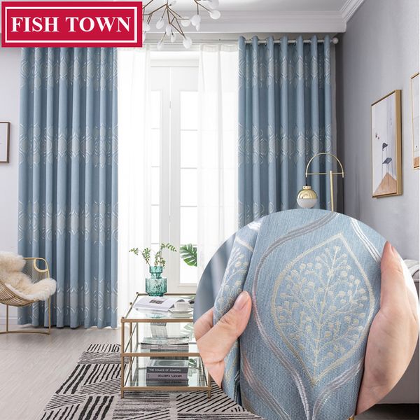 

fish town european damask curtains for living room luxury jacquard blind drapes curtain for bedroom 70% shading custom made