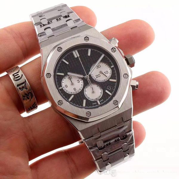

New Top Luxury Men's Watch Stanless Steel Bezel 42mm High Quality VK Chronograph Quartz Movement Sports Men Business Sapphire Wristwatches