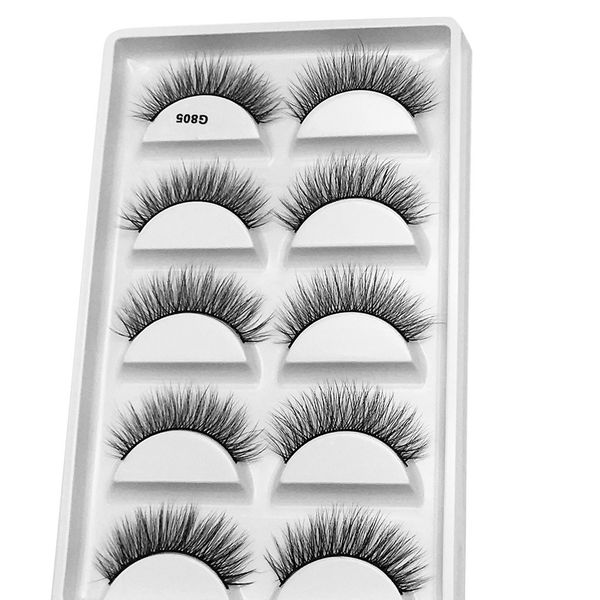 

5 pairs 3d mink lashes handmade false eyelashes reusable natural eyelashes popular false lashes makeup