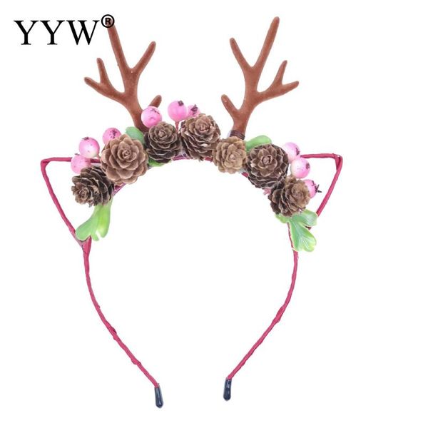 

women hair flower hairband horns christmas headband party accessories cosplay christmas decorations for kids new year gift