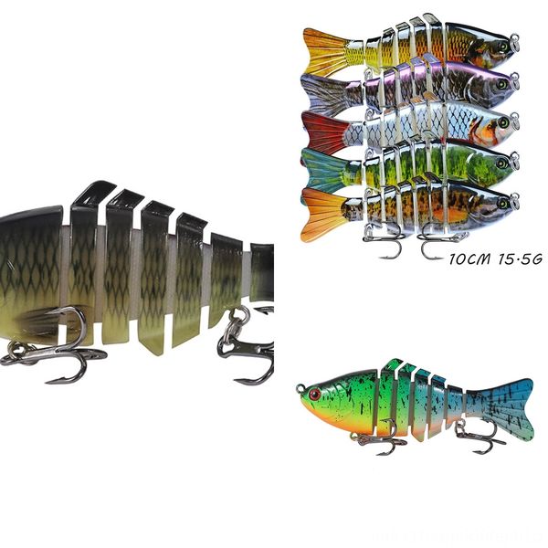 

bsv5j double-sided luya box wooden shrimp (10cm thickened * 15.5g) box 10 grid translucent fishing bait