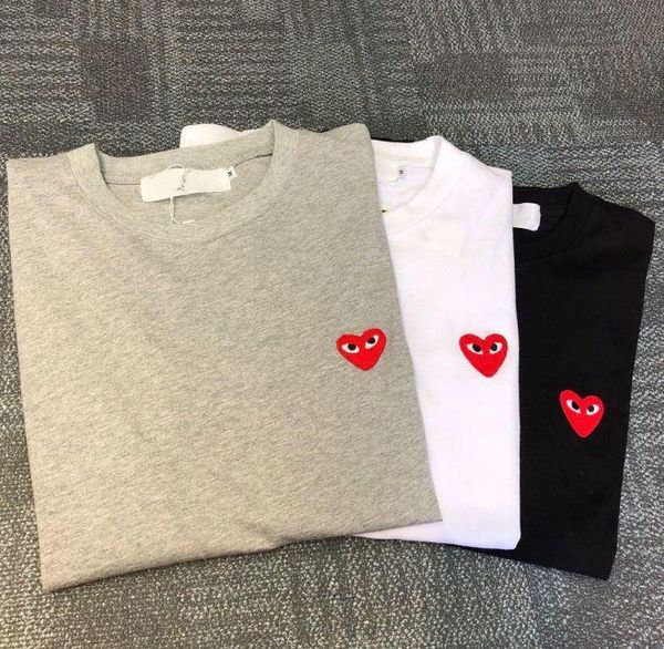 

play brand new official style t shirt men and woman tshirt designer simple tshirts classic heart-shaped embroider t-shirt summer cotton tee