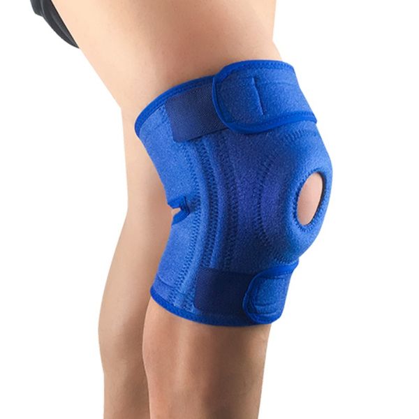

1pc knee pad sleeve protective pad spring support anti-slip anti-sprain adjustable leg wrap warmer outdoor protector, Black;gray