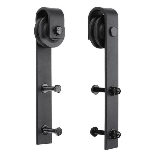 

black rustic carbon steel sliding barn door hardware rollers for interior sliding door