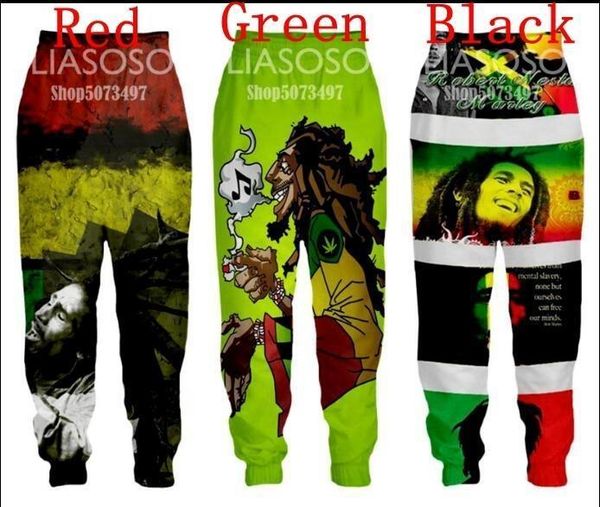 

new fashion 3d bob marley joggers pants men women spring loose sweatpants casual hip hop trousers y01, Black