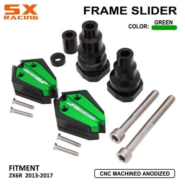 

motorcycle cnc aluminum frame slider fairing guard anti crash pad falling protection for zx6r zx 6r 2013-2017 2014