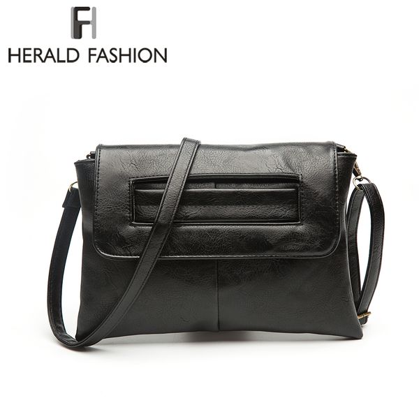 

herald fashion quality women day clutches female leather shoulder bag vintage solid envelope lady's messenger bag crossbody