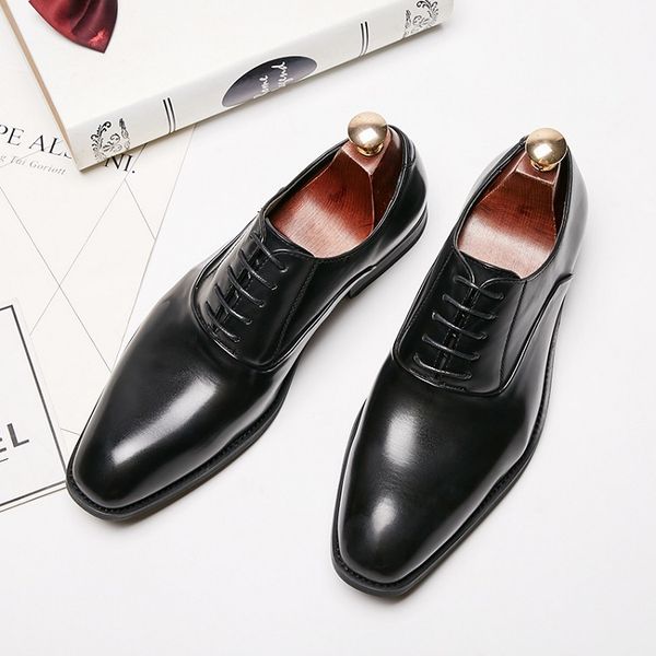 

men formal shoes oxford shoes for men italian style 2019 dress wedding party comfortable, Black