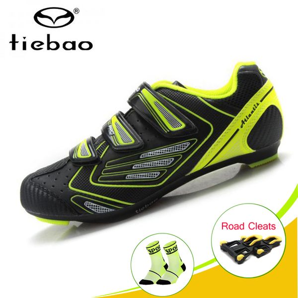 

tiebao men cycling shoes bicicleta carretera self-locking ride zapatos road bike shoes lightweight lock bicycle riding, Black