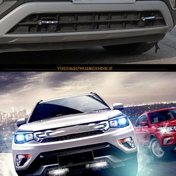 

wind car front net 3 color led lamp wiper led lights daytime running lights sticker promotion