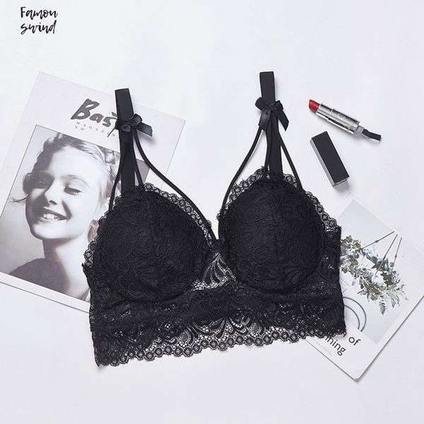 

проложенный женские бюстгальтеры сладкие бюстгальтер push up белье non convertible ремни женского белья кружева цветок лук bustier бесшовные, Red;black