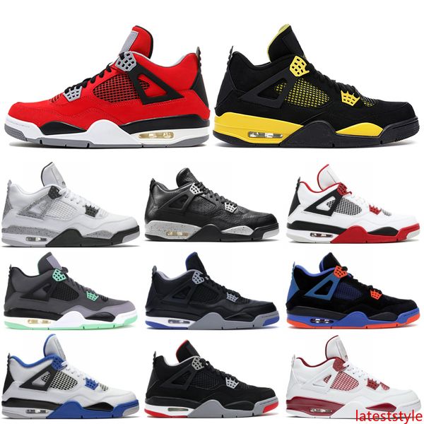 

4 og mens basketball shoes 4s thunder columbia black gold royalty white cement designer sport sneakers 40-47