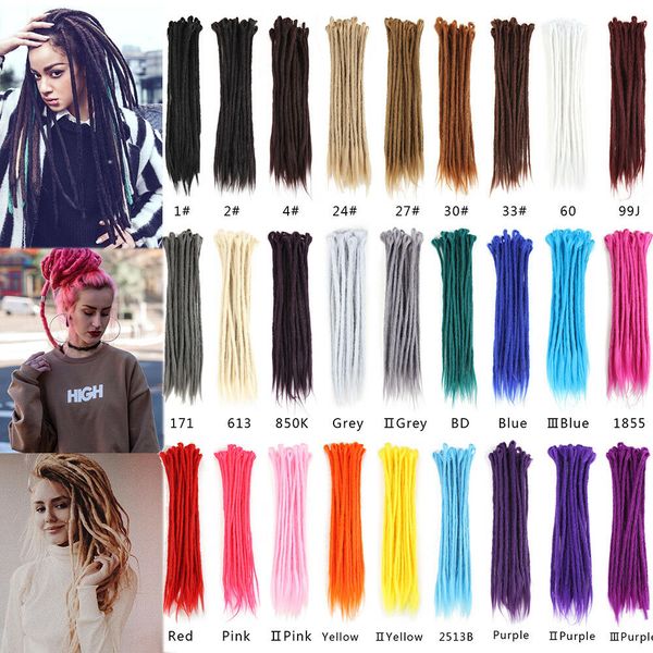 2019 Hot Selling 20inch Handmade Hair Extensions Dreadlocks Kanekalon Dreadlocks Synthetic Hair For Men And Women Hip Hop Hairstyle From