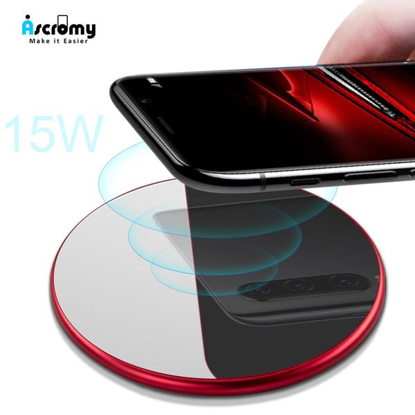 

15w qi wireless charger for huawei p30 pro samsung s10 note10 plus 7.5w for iphone xr slim wireless induction charging pad dock
