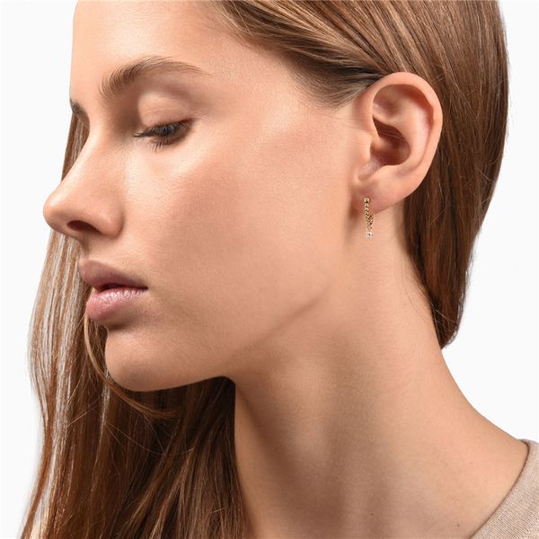 

roxi 925 sterling silver earrings small round beads cz pendant stud earrings for women oorbellen brincos female wedding earring, Golden;silver
