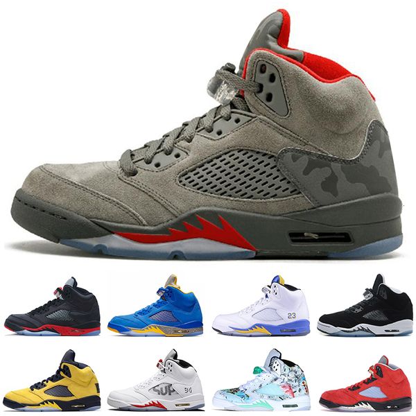 

men jsp laney varsity royal michigan 5 5s basketball shoes wings white cement international flight grape olympic gold mens sport trainers