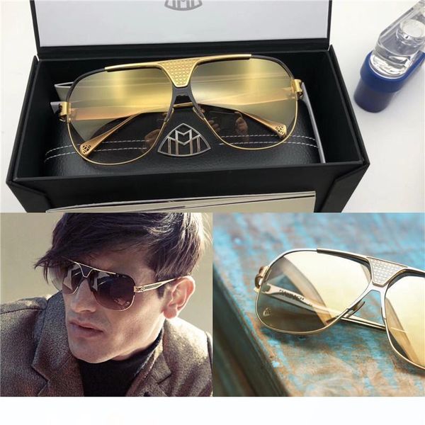 

wholesale-luxury-k gold men eyewear car brand maybach glasses pilot titanium frame quantity outdoor uv400 sunglasses b-g-b-z15, White;black