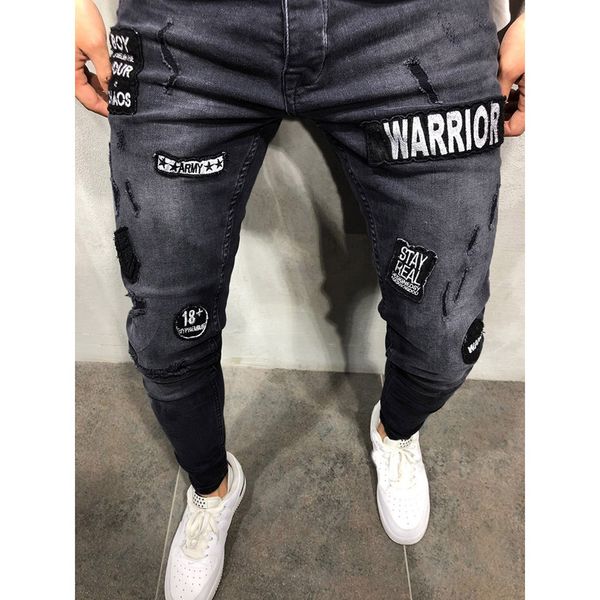 black ripped jogger jeans