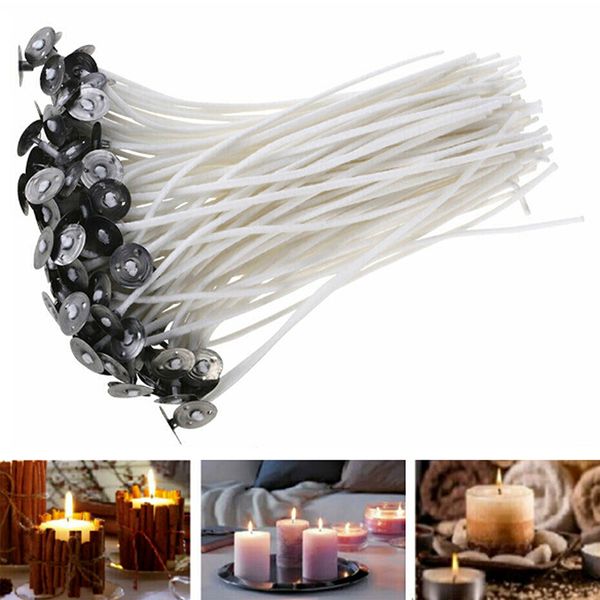 

100pcs candle wicks cotton core waxed wick with sustainer for candle novelt