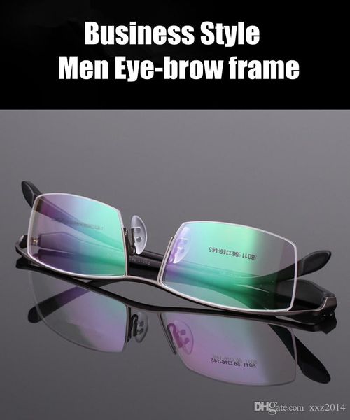 NEUE Ankunft Concise Business Korrektionsbrillengestell Halbrand-Augenbrauenbrille Qualitätslegierung ultraleichte langlebige Herrenbrille 8011