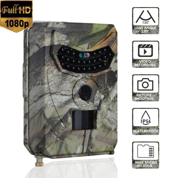 

pr100 hunting camera p trap 12mp wildlife trail night vision thermal imager video cameras for scouting game exquisite retail box, Camouflage