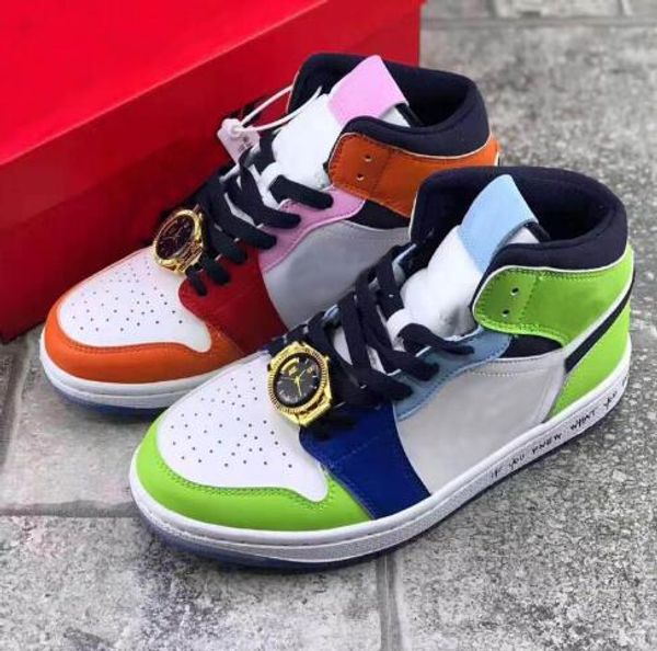 

air melody ehsani x 1 mid wmns fearless men women basketball shoes watch lace jewel 1s sneakers