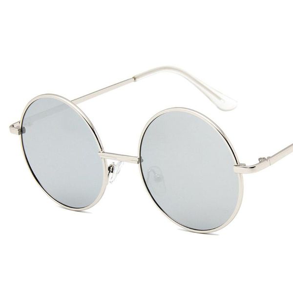

vintage round sunglasses for women ocean color lens mirror sunglasses brand design metal frame circle glasses oculos uv400, White;black