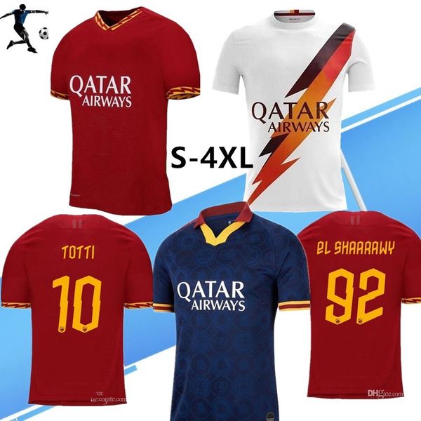 

2019 s-4xl dzeko perotti pastore zaniolo soccer jersey rome totti jersey 19 20 football kit shirt de rossi 2020 as maillot de foot roma, Black;yellow