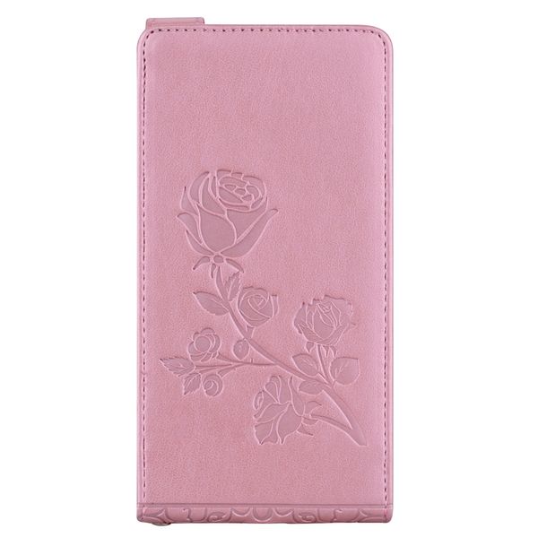 Em relevo rosa flor padrão estojo de couro da aleta vertical com slot para cartão para xiaomi redmi 3s / 3 prime