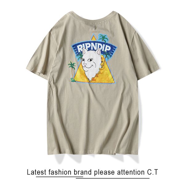 

2020 / ripndip италия mens роскошных тенниски конструктора selling женщин летних рубашек высокого качество пара рубашка вышивка печать хлопо, White;black