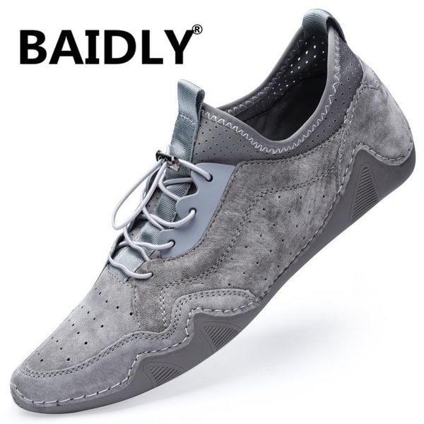 

genuine leather shoes men loafers casual leather shoes soft driving men flats walking man footwear zapatillas hombre, Black