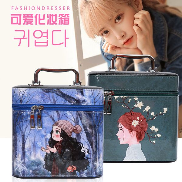 

2020 new ladies makeup bag multifunctional makeup box portable fashion waterproof cosmetic storage bag women