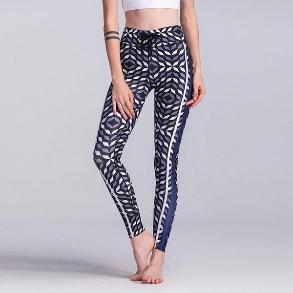 

zc-59 yoga pants floral print high waist quick dry fitness gym jogging leggings running tight breathable tracksuit sport clothing, Black;blue