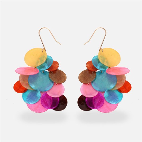 

women earring alloy material baroque style colorful plastic dangle earrings for women party birthday new year christmas gift, Golden