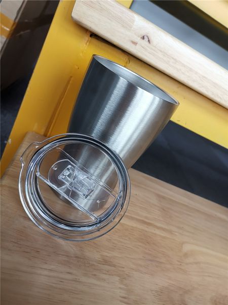 

12oz double wall stainless steel vacuum insulation travel mug crystal clear lid water coffee cup for home,office,school for ice drinka01