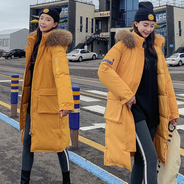 

oversize long coat 2019 new fashion full zipper solid fashion cotton big size hooded warm winter jacket women streetwear, Black