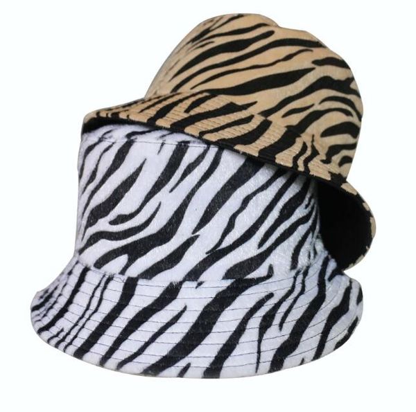 

autumn and winter retro woolen zebra striped print on both sides wearing basin hats for men and women outdoor warm fisherman hat wy264, Blue;gray
