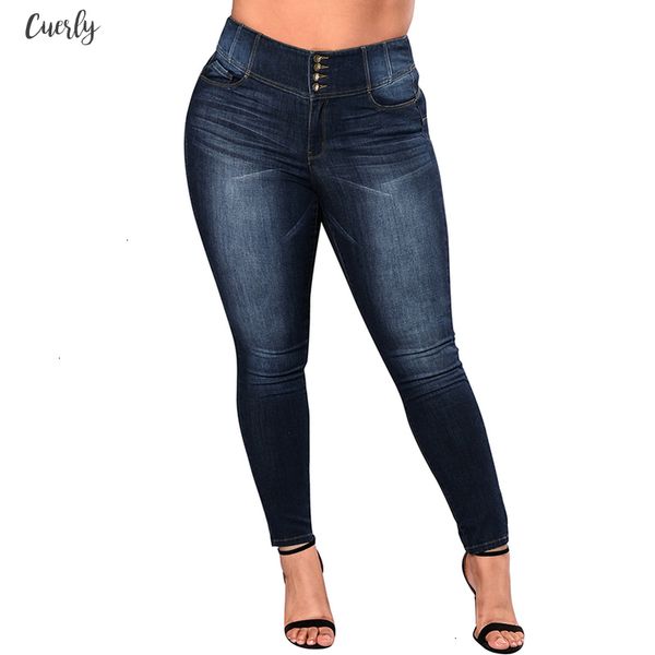 

5xl women plus size jeans casual push up denim jeans strech high waist skinny pants slim fit bodycon trousers, Blue